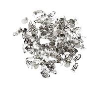VALICLUD 100 Piezas Clips de oído respetuosos con el medio cómodo encontrar rizar acortar clip de arete no perforante Hallazgos de aretes con clip planchar Silver