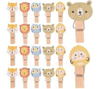 VALICLUD 100 Pinzas de Madera para Colgar Fotos y Decoración con Forma de Animales del Bosque Resistentes y No Fáciles de Romper, Ideales para Manualidades y Ropa