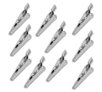 VALICLUD 10piezas Acero Inoxidable Pinzas de Cocodrilo de Laboratorio para Pruebas Eléctricas de Clips de Caimán Resistentes la Corrosión para Conexión Rápida de Cables y Ensayos