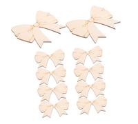 VALICLUD 10piezas Bowknot Design Wooden Slices para Manualidades DIY Ornamentos Navideños Decoración Hogar Natural Madera Segura para Bricolaje Creativo