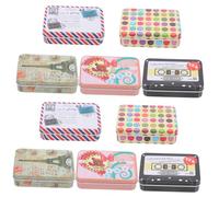 VALICLUD 10piezas Caja De Lata Para Almacenamiento Retro Cajas De Hojalata Decorativas Contenedores De Dulces Para Escritorio Para Organizar Joyas Regalos y Galletas Eventos o Manualidades
