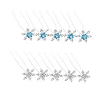 VALICLUD 10piezas Horquilla Navideña Copos de Brillantes Accesorios Cabello de Novia Joyería para Niñas Flores para Boda y Fiesta