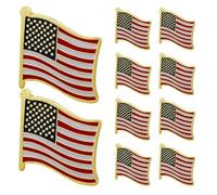 VALICLUD 10piezas Pin Bandera Americana de Metal Broche de Solapa de Esmalte Pin de Insignia de Día Caídos Día Independencia y Otros Eventos Patrióticos