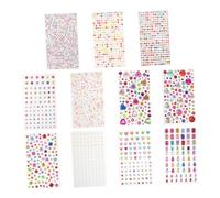 VALICLUD 11 Hojas Pegatinas Autoadhesivas de Piedras Acrílicas Brillantes de Gemas Redondas para Manualidades Decoración DIY Móviles Cuadernos y Marcos