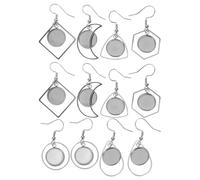 VALICLUD 12 Piezas Base de Pendientes de Acero Inoxidable para Joyería DIY Bandejas de Bisel Elegantes para Colgantes Componentes Cómodos y Resistentes para Creación Personalizada Fiestas y