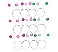 VALICLUD 12 Piezas Diadema de Extraterrestre con Bola de Purpurina Diademas de Dibujos Animados para Fiesta Accesorios para Disfraces de Marcianos Banda Cabello de Extraterrestre
