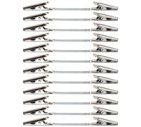 VALICLUD 12 Pinzas de Cocodrilo Metálicas de Doble Cabeza 102 Mm para Notas y Fotos, Clips para Oficina y Bricolaje, Accesorios de Escritorio Útiles para Sujetar Papeles y Tarjetas