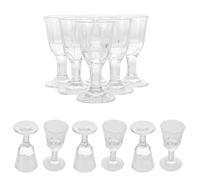 VALICLUD 12 Vasos de Vidrio Transparente con Tallo Base Gruesa y Pesada 10 Ml Juego de Copas Pequeñas Tipo Cáliz para Whisky y Licores Ideales para Fiestas y Degustaciones