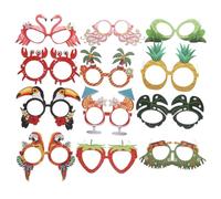 VALICLUD 12Piezas Gafas de Fiesta Hawaiana Marcos para Decoración de Fiestas Accesorios de Luau y Fotografía para Cumpleaños Temáticos