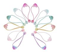 VALICLUD 12piezas Lazo Cabello Elástico Cuentas de Colores Colores Rosa Morado Azul Amarillo Verde y Resistente para Fiestas Escuela y Uso Diario