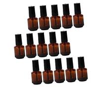 VALICLUD 15 Piezas Frascos de Vidrio para Esmalte de Uñas con Cepillo Recargables para DIY Esmaltes y Mezclas Portátiles para Uñas Gel y Endurecedor