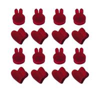 VALICLUD 16 Mini Pinzas Pelo de Terciopelo Rojo Forma de Corazón y Cabeza de Conejo, Pinzas de Garra Mujeres, Pack de 16 Unidades para Peinados y Uso Diario