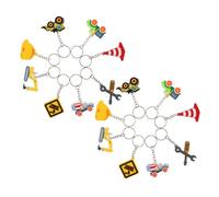 VALICLUD 16 Piezas Llaveros Excavadora y Bulldozer para Decoración de Fiesta Temática de Ingeniería Colgantes de PVC para Mochilas y Regalos de Cumpleaños