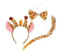 VALICLUD 1juego Disfraz De Jirafa Para Niño Niña Diadema De Orejas De Animal Pajarita y Accesorios De Cosplay Para Fiestas y Carnaval