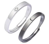 VALICLUD 1par Anillos Ajustables De Para Parejas Joyería De Unisex Para y Promesas Diseño De Asimétrico Duradera