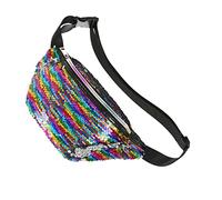 VALICLUD 1Pc Hombro Colgado para Bum Flippy Fanny Senderismo- Moda Bolsa para Correr Cintura Bolsa Viaje Deportes Mujeres Ni?as Lentejuelas Festival Multicolor Cinturón Bolsillos Sirena