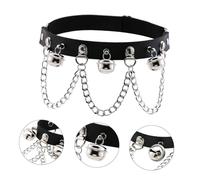 VALICLUD 1pieza Cadena De Estilo Punk Gótico Americano y Europeo Anillo De De Pu Campanas Plateadas Para Festivales y Cosplay