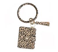 VALICLUD 1pieza Leopard Pattern Fringed Key Chain Bag Bolsa De PU Diseño De Decorativo Ligera y De Llevar para Accesorio De Moda