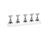 VALICLUD 2 Juegos Base de práctica de la pieza de ajedrez soporte de exhibición de uñas falsas bases de uñas magnéticas con barra estante de puntas de uñas Silver