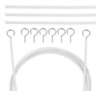 VALICLUD 2 Juegos Kit de Cable de Alambre para Cortinas Flexible y Multipropósito Incluye Ojales y Ganchos Forma de Signo de Interrogación para Colgar Cortinas de Ventana Separadores de