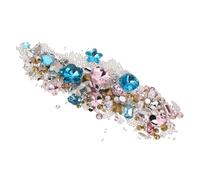 VALICLUD 2 Juegos Rhinestones Flatback para Nail Art Brillantes Charms Resina Set DIY de Gemas Rosa Pastel y Azul Decoraciones Creativas Forma de y Rectángulo para Manicura Mujer y Niña