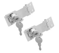 VALICLUD 2 Juegos Unidades Cerradura de Seguridad Inoxidable con Llave Diseño Reforzado Antirrobo Pestillo Plegable Resistente para Armarios Cajas de Herramientas y Puertas Pequeñas