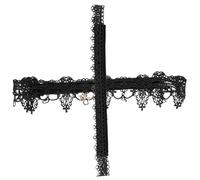 VALICLUD 2 Ligas de Boda de Encaje Negro Colgante de Gemas de Imitación, Poliéster, Ajuste para Muslo 45-60cm, Accesorio para Ceremonia o Recepción