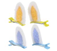 VALICLUD 2 Pares Horquilla con orejas de conejo clips conejito cabello chicas accesorios horquilla de orejas de conejo horquilla de oreja de conejo pasadores de conejo aleación