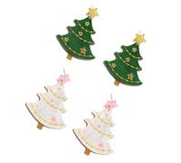 VALICLUD 2 Pares Pendientes acrílicos de árbol de Navidad Pendientes de aro de perlas aretes de vacaciones christmas tree xmas tree pendientes para niñas pequeños pendientes para mujer