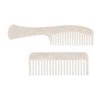 VALICLUD 2 Peines Vintage de Acetato Dientes Anchos Antiestáticos Set 2 Piezas Peine Grande para Cabello Grueso Rizado y Ondulado de Viaje Mango Largo Estilo Marina Herramienta Peinado