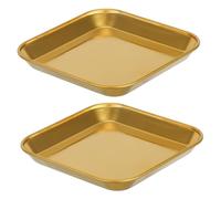 VALICLUD 2 piezas Bandeja Metálica Cuadrada Pequeña Acero Inoxidable Grueso Resistente para Hornear Servir Aperitivos Galletas Postres Ensaladas Cocina Moderna