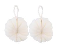 VALICLUD 2 piezas Bolsa de Baño Exfoliante Forma de Pétalos Unidades Beige Esponja Corporal para Ducha Suave Fácil de Usar para Eliminar Piel Muerta