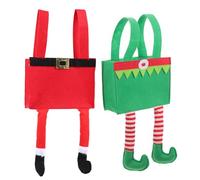 VALICLUD 2 piezas Bolsas de Golosinas Navideñas con Asas Diseño Festivo Rojo y Verde Reutilizables para Fiestas de Navidad Regalos y Dulces de Unidades para Adultos