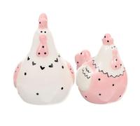 VALICLUD 2 Piezas Botes Especieros Cerámicos con Diseño de Pollo Prácticos y Seguros para Cocinar y Barbacoa Saleros y Pimenteros Decorativos para Cocina y Uso Exterior