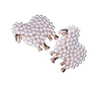 VALICLUD 2 piezas Broche Vintage de Oveja con Perlas Alfiler Ligero para Ropa y Bolsos Accesorio Elegante y Original para Mujer Diseño Animal Distintivo