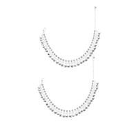 VALICLUD 2 Piezas Cadena De Tobillo De Borla Joyas De Playa Tobilleras De Playa Pulsera De Playa Joyas De Verano Tobilleras Para Chicas Adolescentes Cadena De Pie Aleación De Zinc Silver