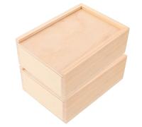 VALICLUD 2 Piezas Caja de Cerillas de Madera Beige con Tapa Deslizante y Rascador, Almacenamiento Decorativo para Cerillas con Fácil Acceso Adecuado para Uso Diario y Manualidades DIY