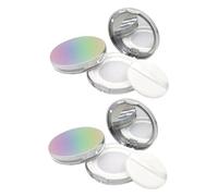 VALICLUD 2 piezas Caja de Polvo Suelto Ultra Delgada Estuche Portátil Abs Resistente con Borla y Espejo para Maquillaje y Almacenamiento de Polvo Viaje Compacto y Reutilizable