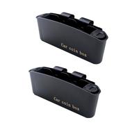 VALICLUD 2 piezas Caja Organizadora para Puerta de Coche Contenedor de Almacenamiento para Monedas y Accesorios Diseño Duradero Color Negro para Mantener Orden Vehículos