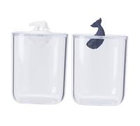 VALICLUD 2 piezas Caja Transparente para Discos de Algodón y Bastoncillos de Acrílico Diseño con Tapa Protectora Anti-polvo Motivos Animales y Oso Polar Almacenamiento Compacto y Funcional