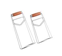 VALICLUD 2 Piezas Cocina Multifuncional Pinzas Antideslizantes para Platos y Vaporera Acero Inoxidable con Mango de Madera Resistente al Calor Clip para Olla Horno y Microondas