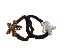 VALICLUD 2 Piezas Coleteros Elásticos con Cristales y Diseño de Estrella de Mar Accesorios para Mujer Banda de Pelo Resistente y Brillante para Peinados de Verano y Playa