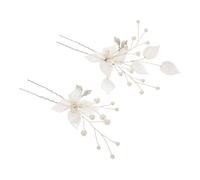 VALICLUD 2 Piezas Conjunto de Tocado de Novia Perlas Diseño Floral Horquillas Forma Accesorios Cabello para Bodas y Eventos Especiales como Tiara Novia Boda y Tocado