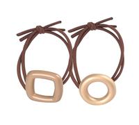 VALICLUD 2 piezas Conjunto Lazos Elásticos para Cabello de Aleación con Diseño Irregular y Moño Cintas para Pelo para Niñas Accesorios Resistentes y Adorables para Coletas Color Café