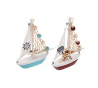 VALICLUD 2 Piezas Conjunto Modelo Barco de Vela de Madera Decoración Náutica Vintage para Baño y Fiesta Infantil Adorno Retro para Mesa y Habitación Infantil Figura Artesanal Resistente