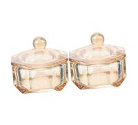 VALICLUD 2 Piezas Copa De Cristal Para Uñas Plato De Uñas Líquido Clavo Spa Condujo Arte Cuenco Reemplazable De Uñas Manicura Herramienta Inmersión Las Manos Cuenco Para Uñas Vidrio