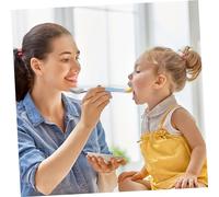 VALICLUD 2 Piezas Cuchara Doble Silicona y Acero Inoxidable para Niña Mango Cuchara Rascado y Puré de Fruta Azul y Rosa Utensilios Duraderos y Portátiles para Alimentación Infantil