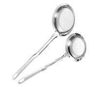VALICLUD 2 piezas Cucharón Inoxidable con Filtro Fino de Grande y Mediano para Colar Aceite y Diseño Ergonómico y de Espacio