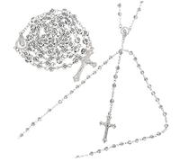 VALICLUD 2 Piezas De Collar Con Crucifijo Y Elementos Cruzados Collares De Cuentas De Rosario Exquisitas Cuentas De Oración Para El Catolicismo
