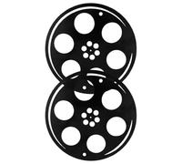 VALICLUD 2 Piezas Decoración de Pared Vintage de Carrete de Película Metálico de Arte Abstracto para Cine y Teatro Adorno Decorativo para Interiores y Exteriores